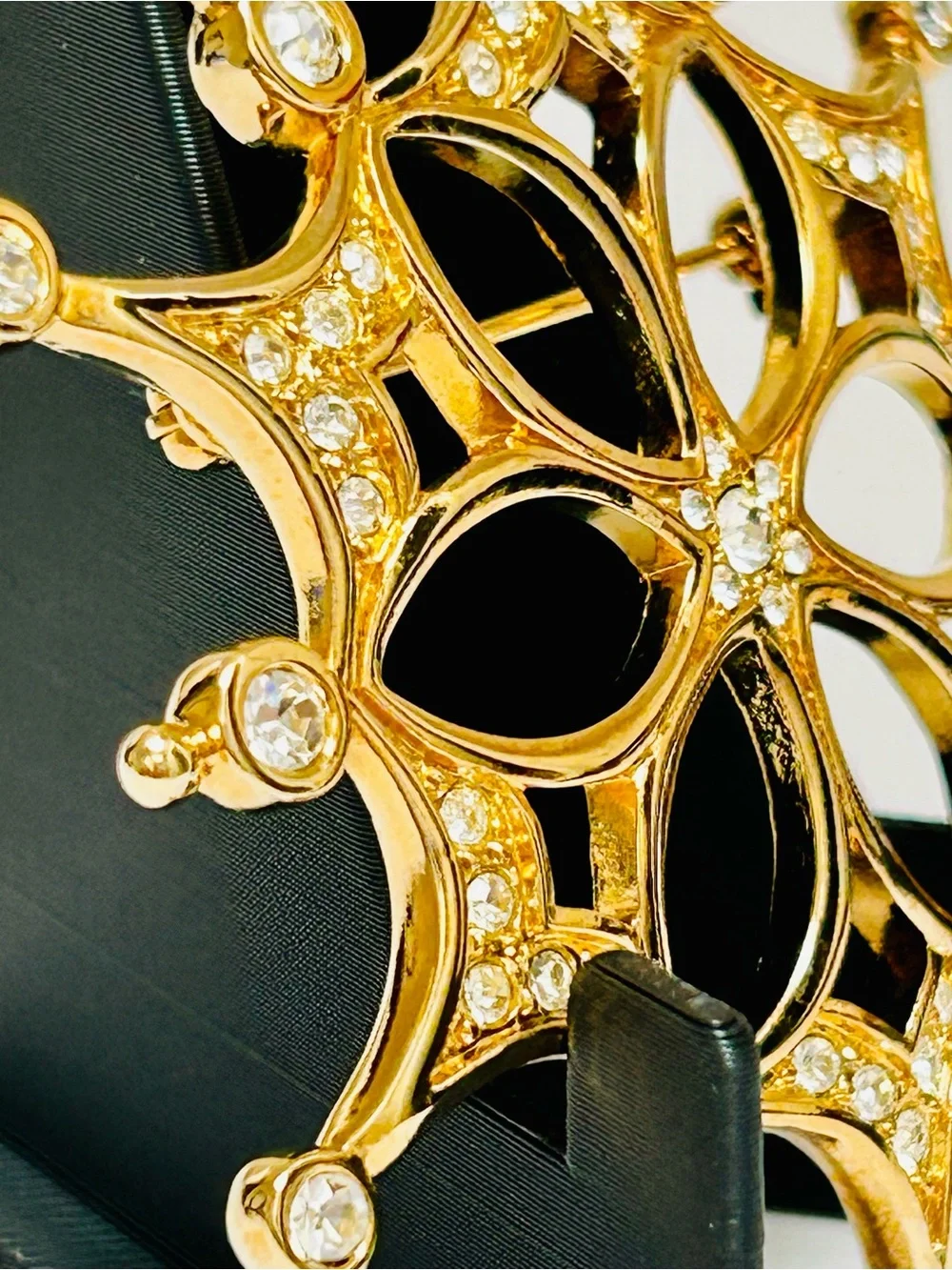 Swarovski Gold-Tone Crystal Flower Snowflake Brooch